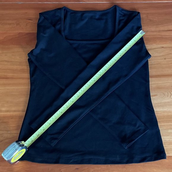 Women's Basic Long Sleeve Slim-Fit Square Neck Tee Shirt Top (NWOT) - Picture 12 of 15